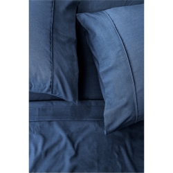 DB CHEZ VOUS - Microfiber Sheet Set, Hypoallergenic, Double Size In Blue