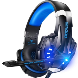 HLD G9000 Stereo Gaming Headset for Ps4 PC Xbox One Ps5 Controller, Noise Cancelling Over Ear Headphones With Mic