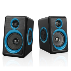 HLD Bomuzik Computer Speakers for Desktop Laptop Tv, Notebook Smartphone, USB Powered PC Speaker, 2.0 Channel 6W (165Blue)