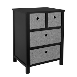 SORTWISE 4 Drawers Nightstand Side Table, Fabric Dresser Chest End Table Bedroom Storage Tower Closet Organizer for Bedroom, Living Room