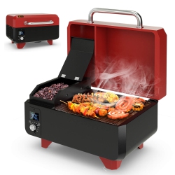 COSTWAY Portable Tabletop Pellet Grill Outdoor Smoker Bbq W/digital Control System
