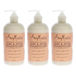 SHEA MOISTURE Coconut And Hibiscus Curl Shine Conditioner By for Unisex - 13 OZ Conditioner - Pack Of 3