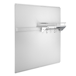 ANCONA 36" Stainless Steel Backsplash With Magnetic Knife Strip, Hook Rail And Shelf