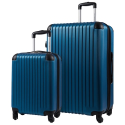 CHAMPS Tourist 2-Piece Hard Side Expandable Luggage Set - In Blue