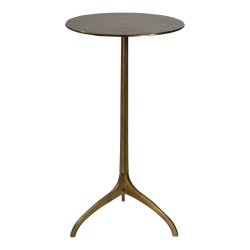 UTTERMOST Beacon Contemporary Aluminum Accent Table In Antique In Gold