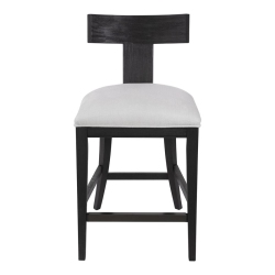 UTTERMOST Idris 26" Modern Wood And Fabric Counter Stool In In White