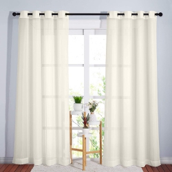 CANADIAN LINEN Voile Sheer Curtains, W 52" X L 84", 2 Panels Light Filtering Machine Washable Sheer Window Drapes Ring Curtain for Home Bedroom