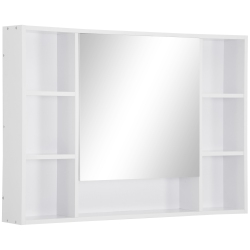 KLEANKIN Wall Mounted Medicine Cabinet, 39.25"w X 27.5"h Bathroom Mirror Cabinet With Single Mirrored Door, Shelves And Storage Cupboard In White
