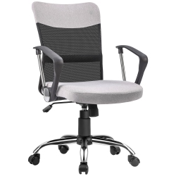 VINSETTO Ergonomic Office Chair, Mid Back Mesh Computer Desk Chair With Lumbar Back Support, Adjustable Tilt Angle, Adjustable Height In Grey
