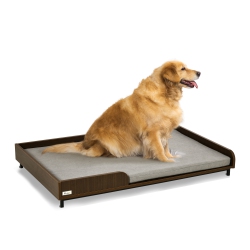 PAWHUT Elevated Dog Bed Frame, Furniture Style Pet Sofa, Modern Portable Cat Lounge, With Soft Cushion, Washable Cover, Steel Legs, for Large Dog