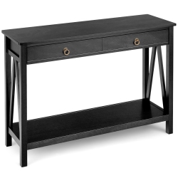 COSTWAY Console Table Drawer Storage Shelf Modern Sofa Table Entryway Hallway