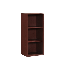 PEMBERLY ROW Three Shelf Wooden Bookcase In Finish In Mahogany