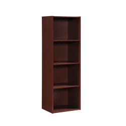 HODEDAH Four Shelf Multi-Purpose Wooden Bookcase In Finish In Mahogany