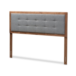 BAXTON STUDIO Sarine Mid-Century Wood Tufted Queen Headboard In Dark In Gray