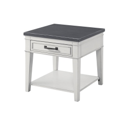 MARTIN SVENSSON HOME Del Mar 1 Drawer End Table And Grey In White