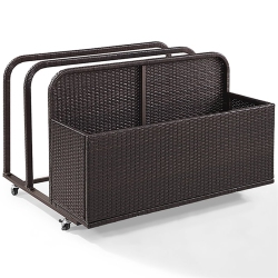 CROSLEY FURNITURE Palm Harbor Coasta Wicker / Rattan Patio Float Caddy In In Brown