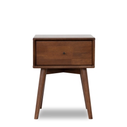 ASHCROFT Cooper Mid Century Modern Walnut Nightstand Bed Side Tables With 1 Drawers