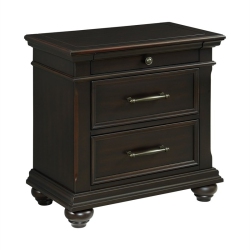 PICKET HOUSE Furnishings Brooks 3-Drawer Nightstand With USB Ports In In Black