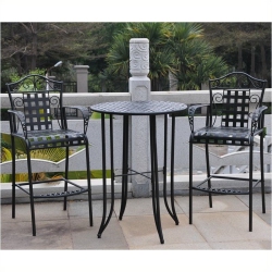 PEMBERLY ROW 3-Piece Iron Patio Bar-Height Bistro Set