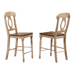 SUNSET TRADING Brook 24" Wood Napoleon Barstools In Cream (Set Of 2)