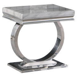 BEST MASTER Lexington Square Faux Marble End Table