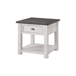 MARTIN SVENSSON HOME Monterey Solid Wood End Table And Grey In White