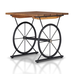 FURNITURE OF AMERICA Davide Wood Wheel-Base End Table In Warm Oak