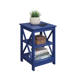 CONVENIENCE CONCEPTS Oxford Square End Table In Wood Finish In Blue