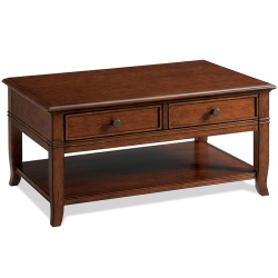 BOWERY HILL Contemporary Storage Coffee Table In Burnished Cherry