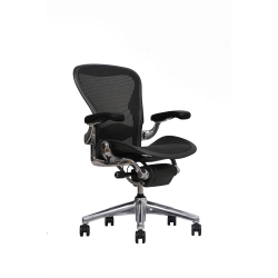 HERMAN MILLER Refurbished (Excellent) - Classic Aeron Chair | Chrome | Size B | Fully Adjustable | Lumbar Support | Roller Index | Renewed By