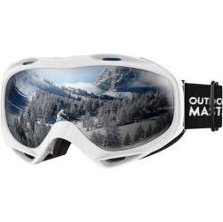 ULTREND Otg (Over-The-Glasses) Design Ski & Snowboard Goggles for Men, Women & Youth With 100% Uv Protection (White/silver)
