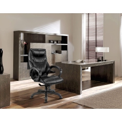 NICER FURNITURE ® Genuine Leather High Back Executive Chair Real Leather In Black