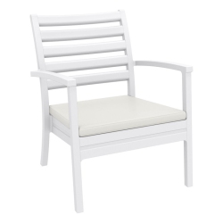 COMPAMIA Artemis Xl Club Patio Set 7 Piece With Acrylic Fabric Natural Cushions In White
