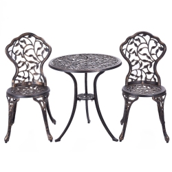 SLICKBLUE 3 PCs Cast Aluminum Bistro Set