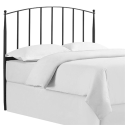 ATLIN DESIGNS Modern King Metal Spindle Headboard In Charcoal In Black