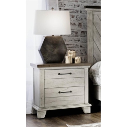 STEVE SILVER COMPANY Bear Creek Rustic Two Drawer Nightstand In Ivory