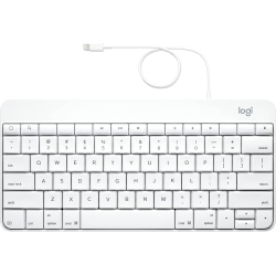 ALBERTATECH Wired Keyboard for Ipad With Lightning Connector – In White