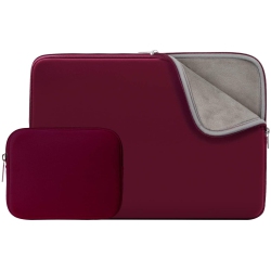 ALBERTATECH 15.6 Inch Laptop Sleeve Case Soft Fluffy Lining Bag With Accessories Pouch, Compatible With 15.6" Dell HP