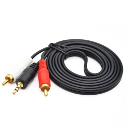 AXGEAR 10 Ft 10F Aux Audio 3.5MM Stereo Male to 2 Rca Y Cable 3M