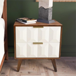 STEVE SILVER COMPANY Ginny Burnished Walnut Solid Acacia Nightstand