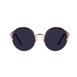 OTTIKA CANADA Shades X - Polarized Sunglasses | Model 7056 | Rose Frame - Dark Purple Lens In Gold