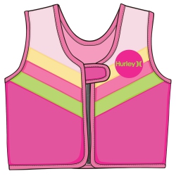 HURLEY Neoprene Zip Up Swim Training Vest In Pink