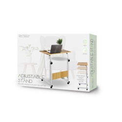 BYTECH Height Adjustable Laptop Stand With Wheels - By-Lt-Ty-102-Wt