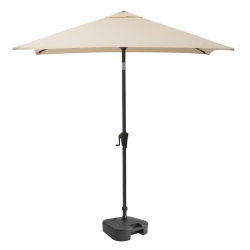 CORLIVING Square Tilting Warm Fabric Patio Umbrella With Base In White