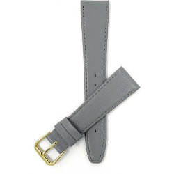 BANDINI Classic Thin Leather Smart Watch Band Strap, Stitch for Fossil Gen 6 (42Mm), Hybird Hr Scarlette, Chartier - 18MM / Gold Buckle In Grey