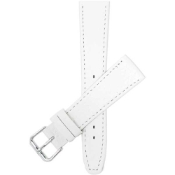 BANDINI Slim Leather Buffalo Pattern Smart Watch Band Strap for Withings Nokia Scanwatch, Steel Hr 36Mm, Move Ecg - 18MM / Silver Buckle In White