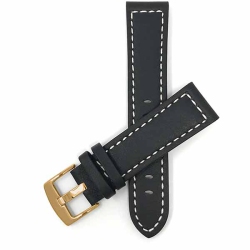 BANDINI Thick Leather Racer Smartwatch Strap Stitch for Fossil Gen 6 (44Mm), Gen 5 Julianna, Carlyle, Collider, Neutra, Everett, Retro Pilot - 22Mm