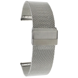 BANDINI Fine Metal Mesh Smart Watch Band Strap, Stainless Steel Mesh Milanese Band for Moto360 Gen 2 And Gen 3 (42Mm) - 20MM In Silver