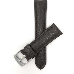 BANDINI Mens Padded Leather Buffalo Pattern Smart Watch Band Strap for Oneplus Watch - 22MM / Silver Buckle In Brown