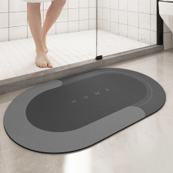 LIVINGBASICS Strong Absorption And Fast Drying Diatomaceous Earth Bathroom Mat With Rubber Backed - ® - Dark Grey(31.18X19.76 Inch)